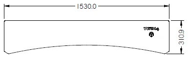 Plano WRX4 de la visera trasera de 1530 mm de ancho para la Fiat Ducato, de 310,9 mm de alto